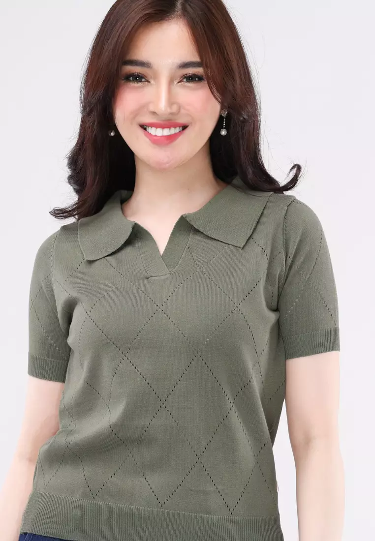 Knitted Short Sleeves Top