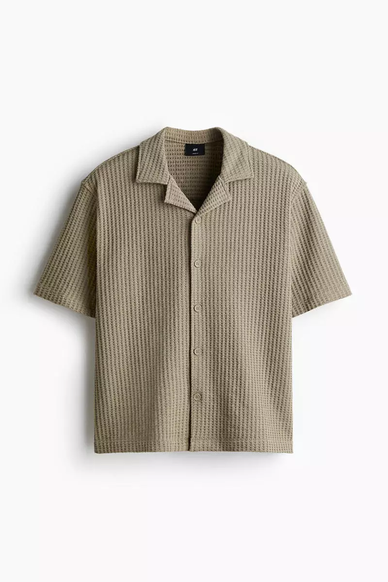 Loose Fit Waffled resort shirt