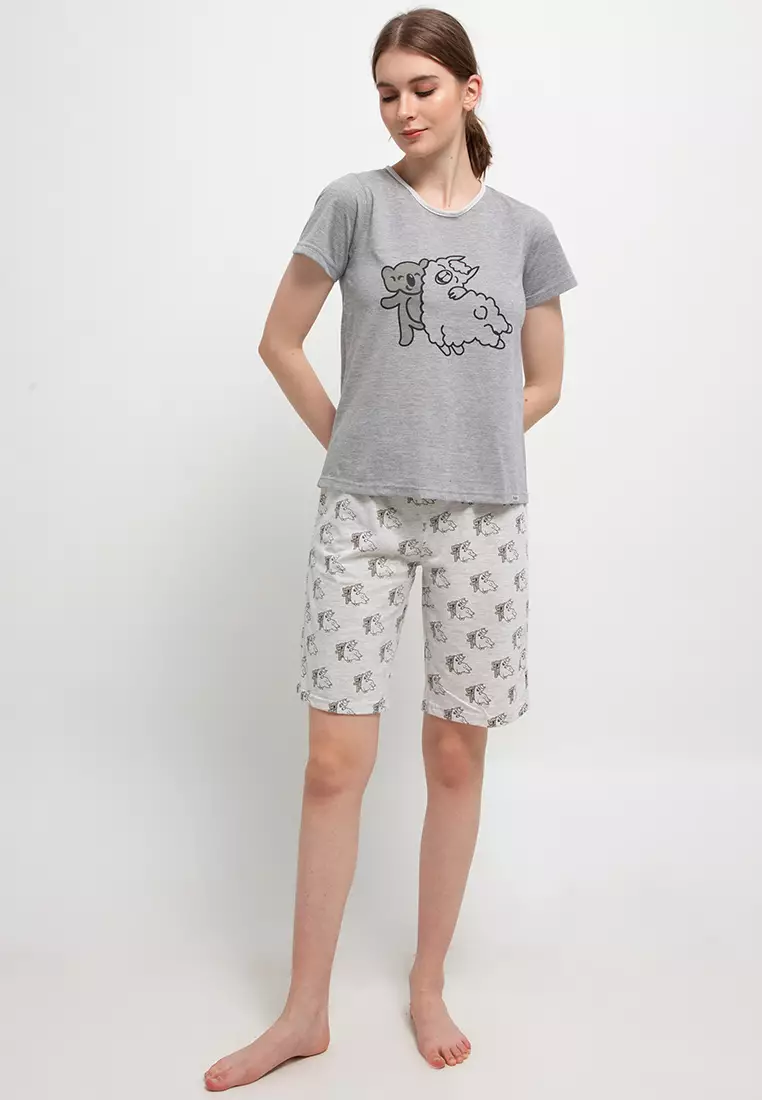 Pyama Baju Tidur Short Sleeve Short Pants  Set  Sleepwear