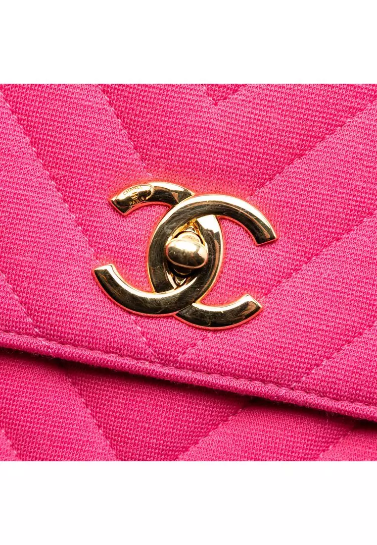 Pre-Loved Chanel Small Chevron Jersey Trendy Cc Top Handle Flap
