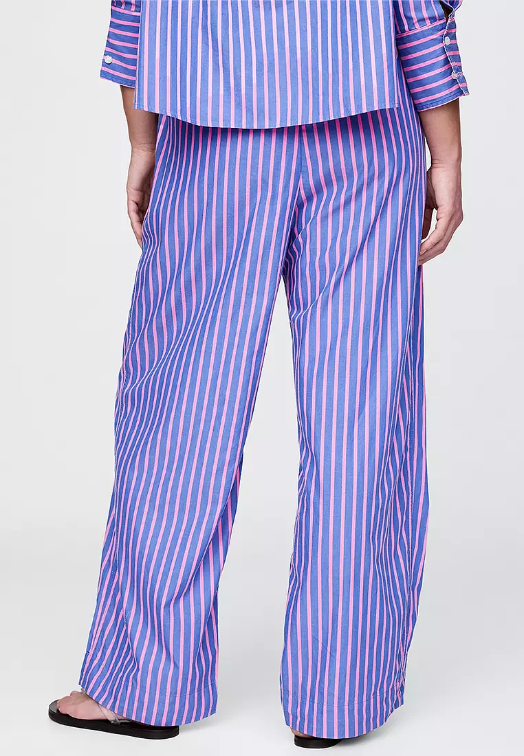 Organic Cotton Poplin Easy Wide-Leg Pants
