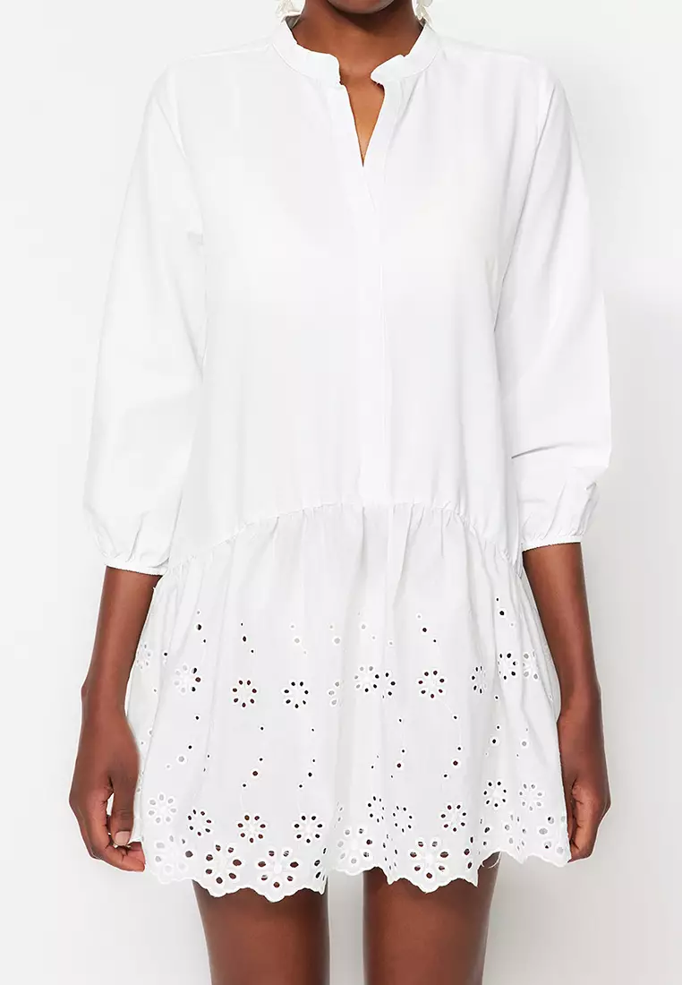 Buy Trendyol Broderie Beach Dress 2023 Online | ZALORA Singapore