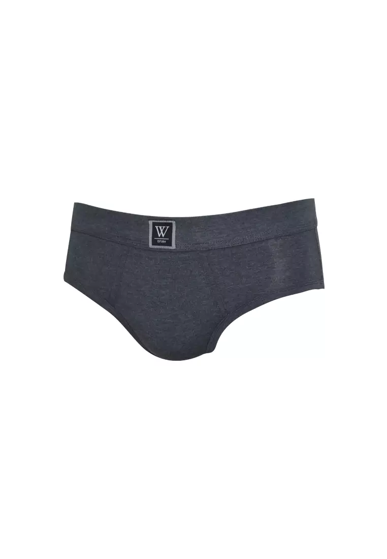 Garterless Classic Cotton Brief in Grey (Single Pack)