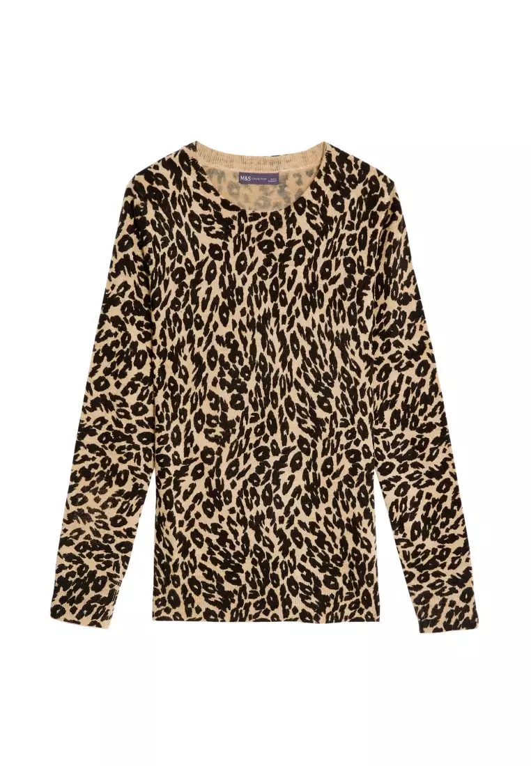 Supersoft Animal Print Crew Neck Jumper