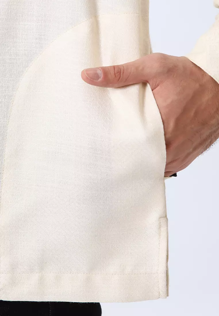 Kemeja Koko Pria Lengan Panjang Baju Muslim Pria SINNA BEIGE