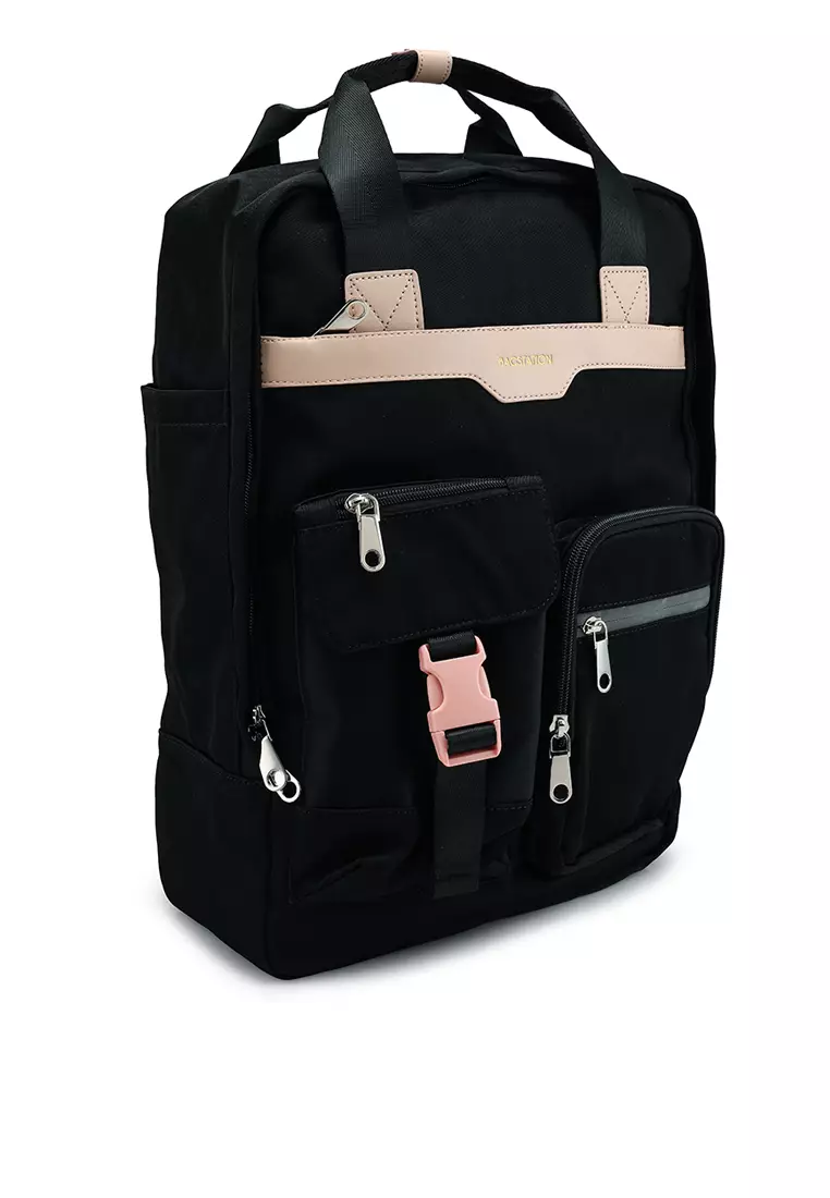 Colour Block Top Handle Backpack