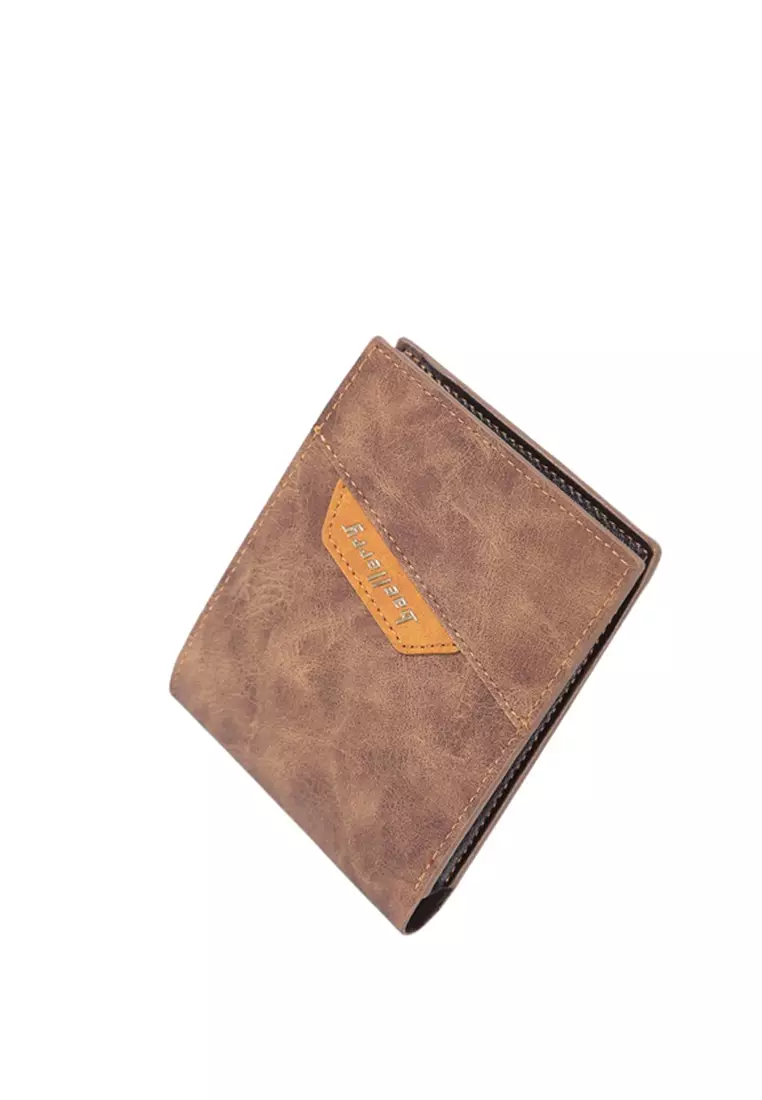 Dompet Lipat Pria Motif Polos Modern Kulit PU Leather Quality Premium ORIGINAL