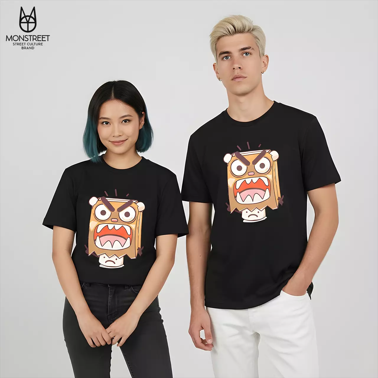 Monstreet Kaos Katun Combed 24S Grafis Reguler Fit Hitam Tshirt UTR169 Cotton Combed 24S Graphic Tshirt Regular Fit Black Tshirt