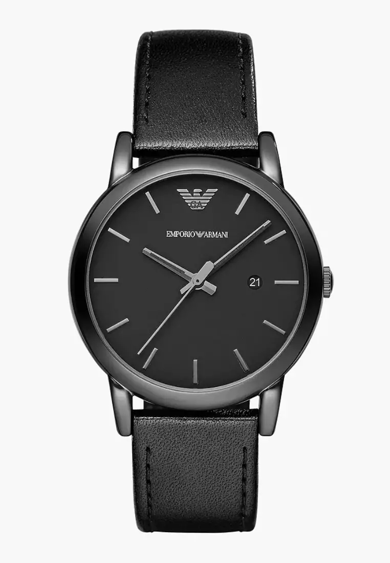 Mens black new arrivals leather watches