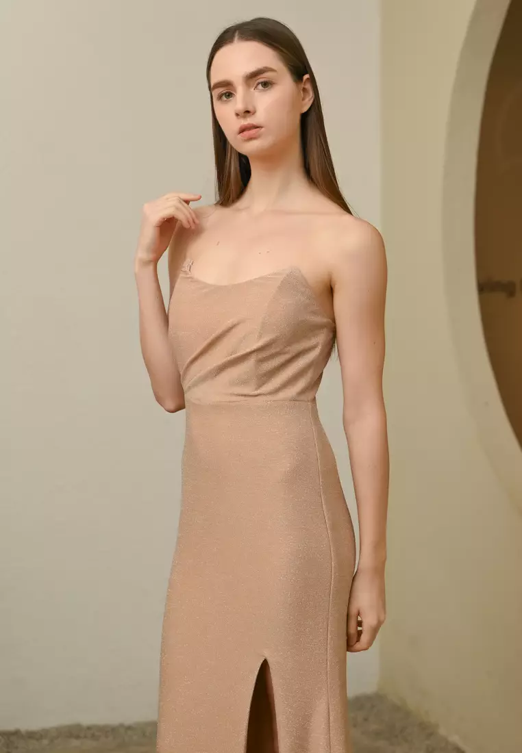 抹胸晚宴连衣裙