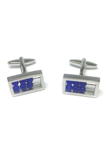 Splice Cufflinks blue and silver Blue Abacus Board Cufflinks SP744AC51FRSSG_1