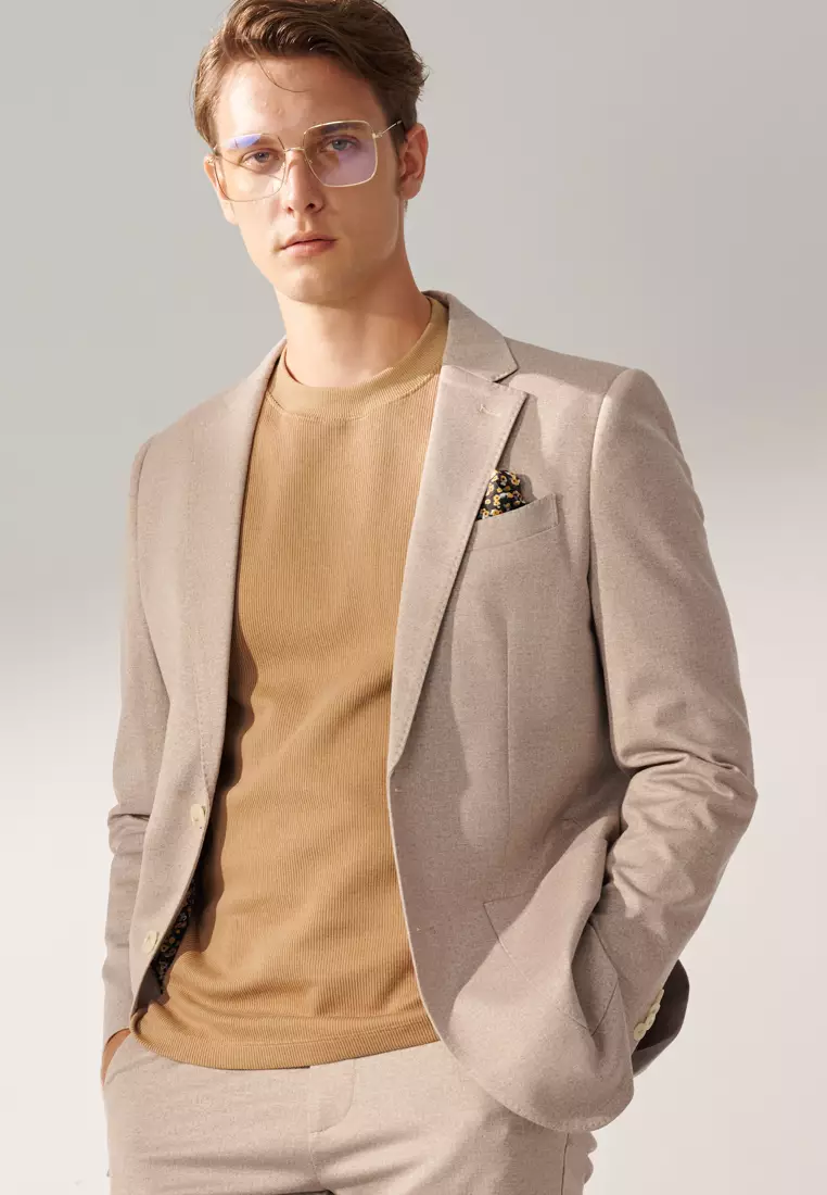 Camel Textured Turtleneck T-shirt