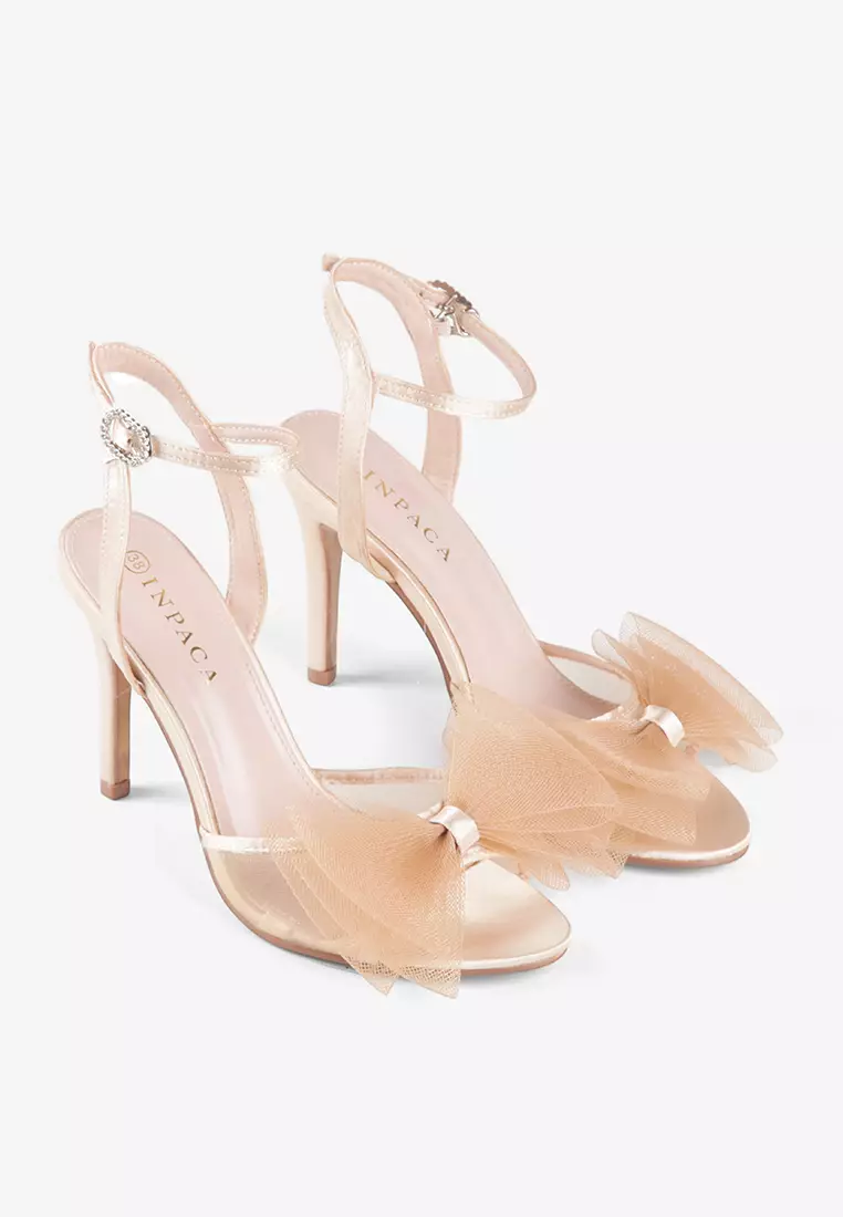 Jolene Stiletto Heels Ribbon Gold