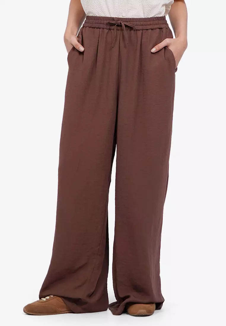 Textured Wide Leg Pants