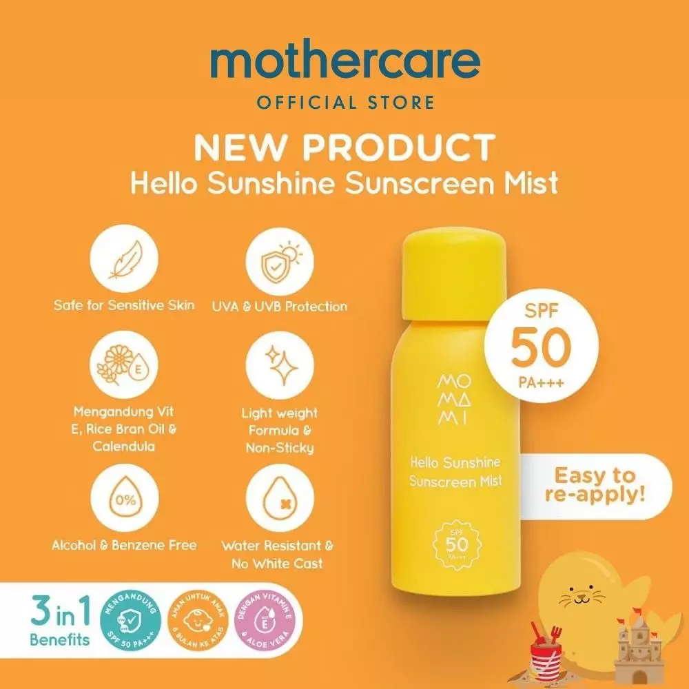Momami Hello Sunshine Baby Sunscreen Mist 80Ml - Spray Tabir Surya 2 Pack