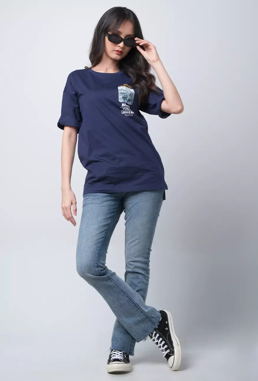 Kaos Wanita Kyyn Navy