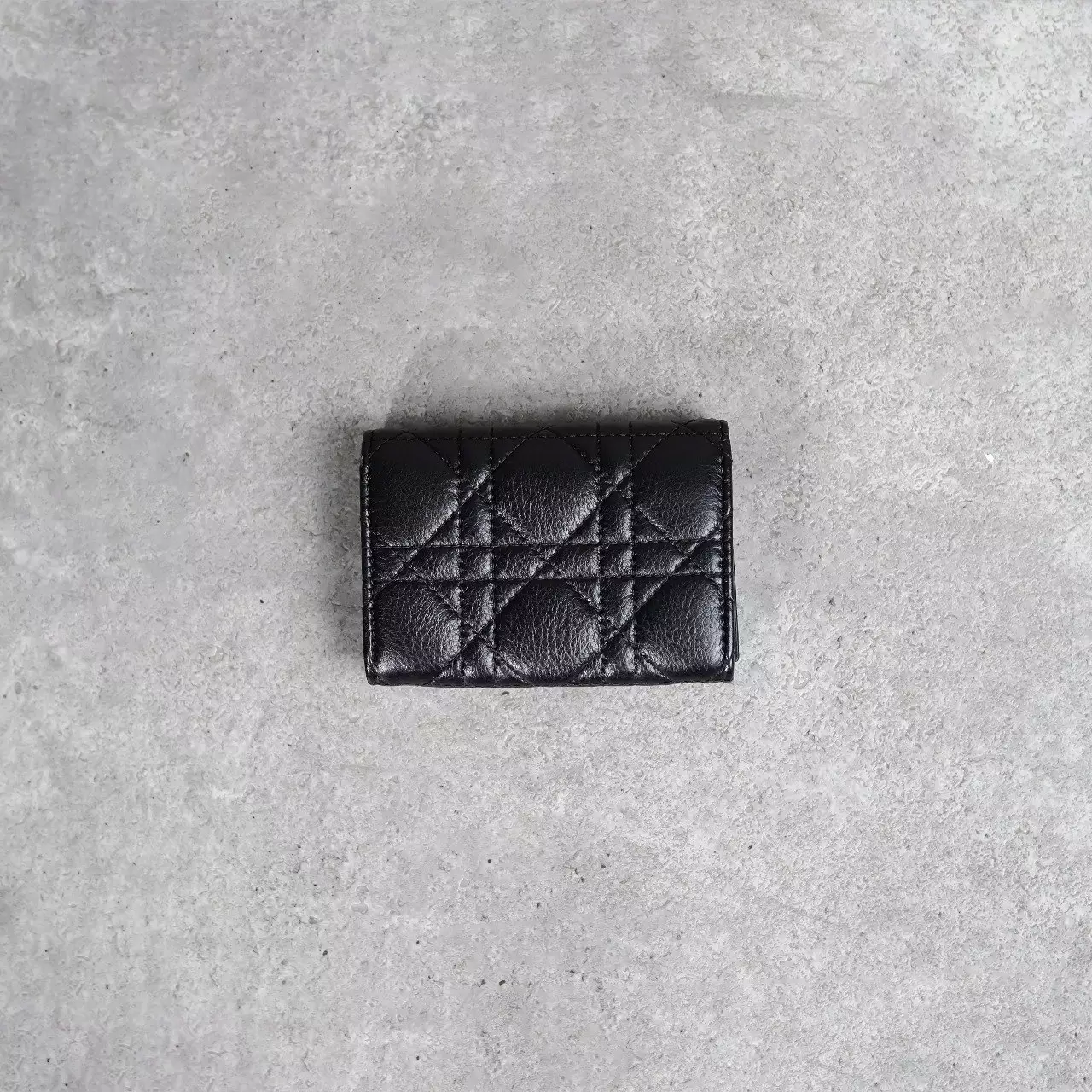 Dompet CHRISTIAN DIOR CARO GHW BLACK CALFSKIN WALLET 100% ORIGINAL