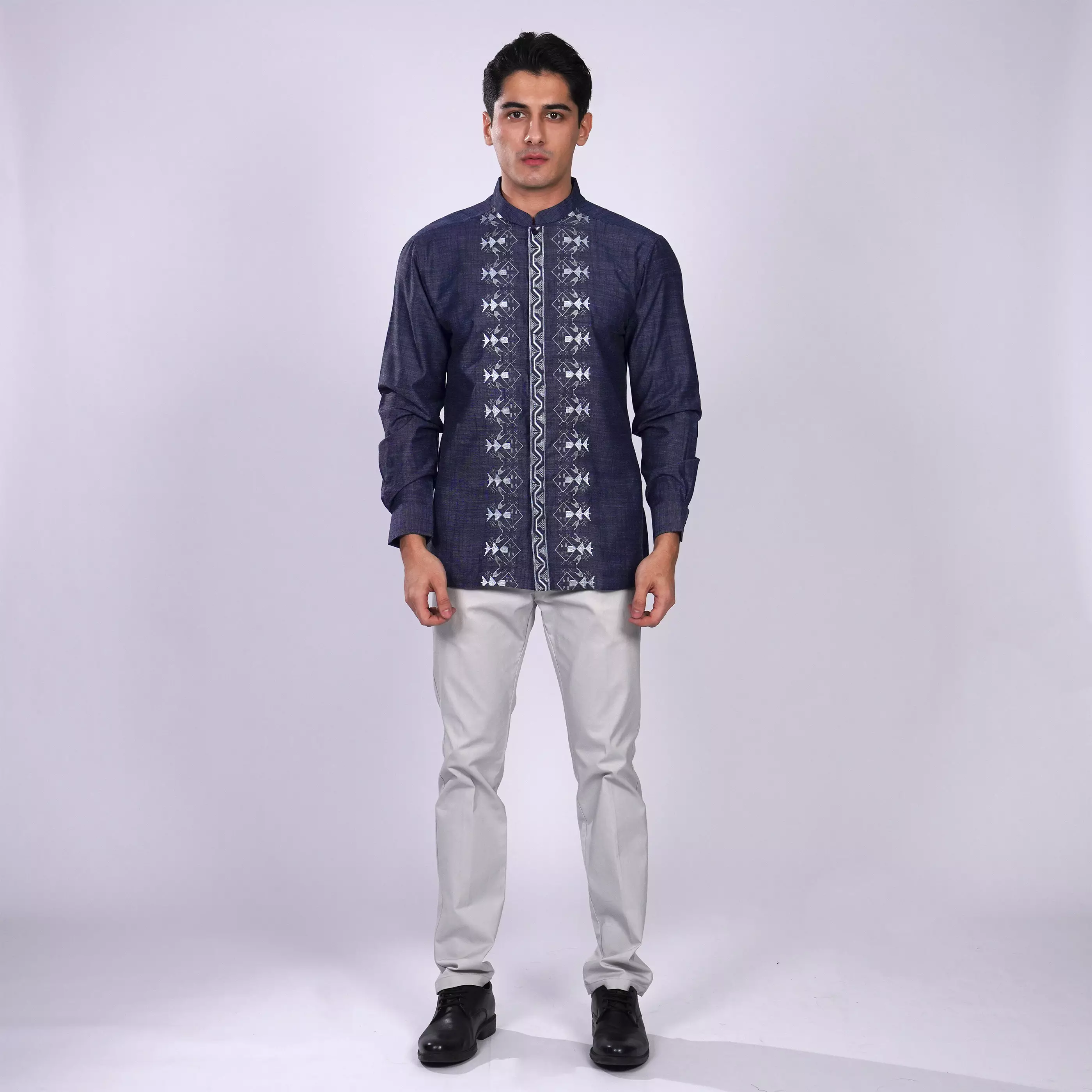 Casella Baju Koko Pria Lengan Panjang Exclusive | Baju Koko Ibrahim Lengan Panjang 9733 Navy