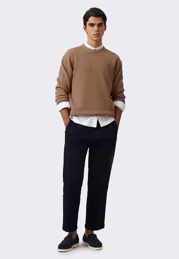 Men's Textured Pullover Sweater