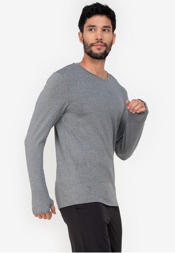 ZALORA ACTIVE grey Long Sleeve T-Shirt 1C6D8AA5214E86GS_1