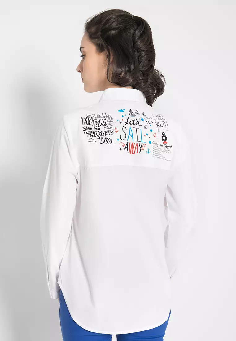 LGS - Slim Fit - Kemeja Wanita - White - LSH.387.O1429L.002.C-L/S