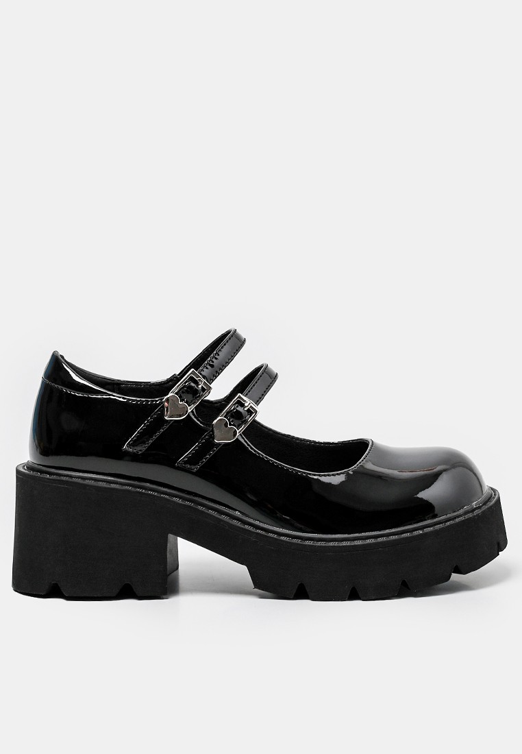 6CM Double Buckle Leather Mary Jane Shoes MZ90175