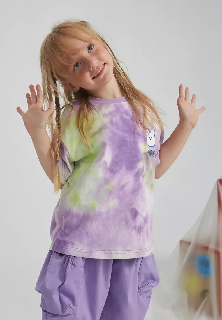 儿童短袖t恤女童扎染半袖