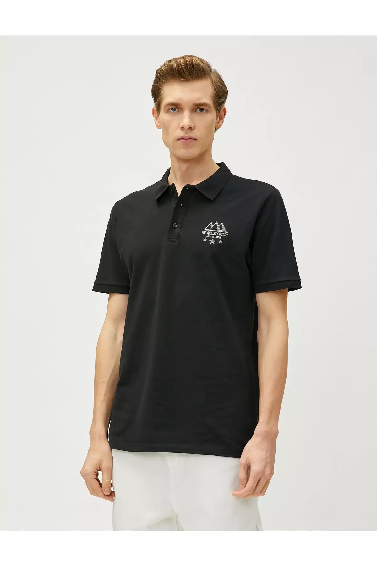 slim fit polo tees black