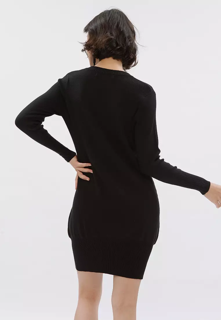 V-neck Knitted Dress