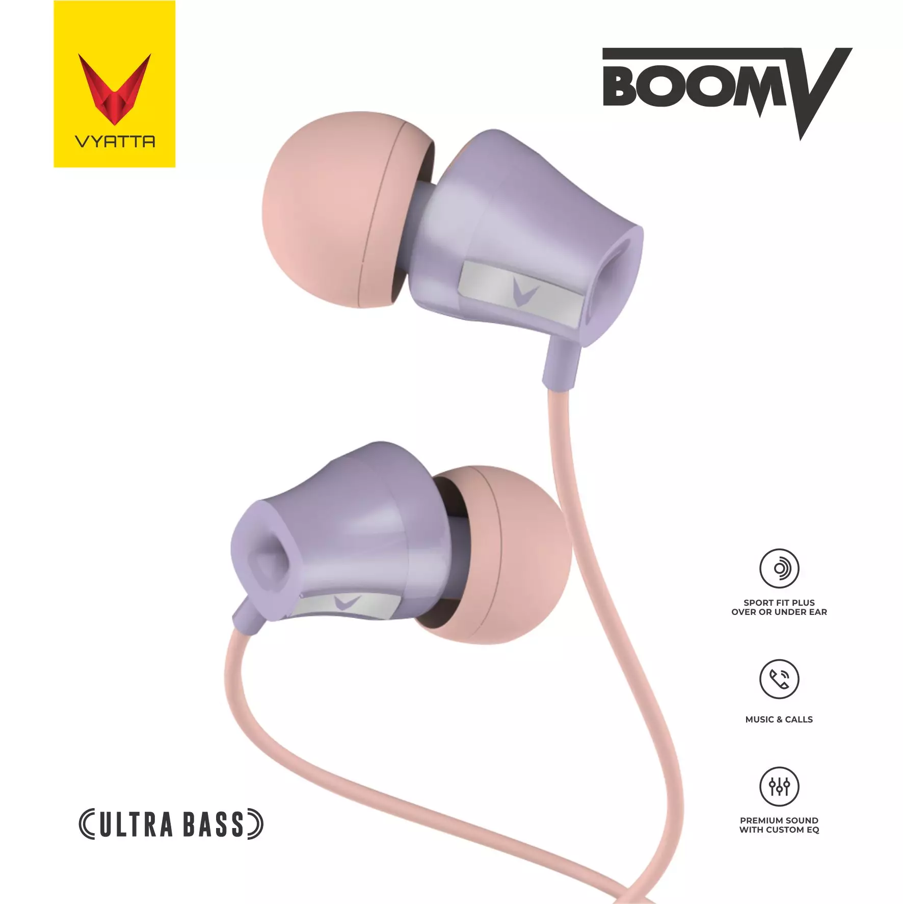 VYATTA BOOM V HEADSET EARPHONE HANDSFREE ULTRA BASS