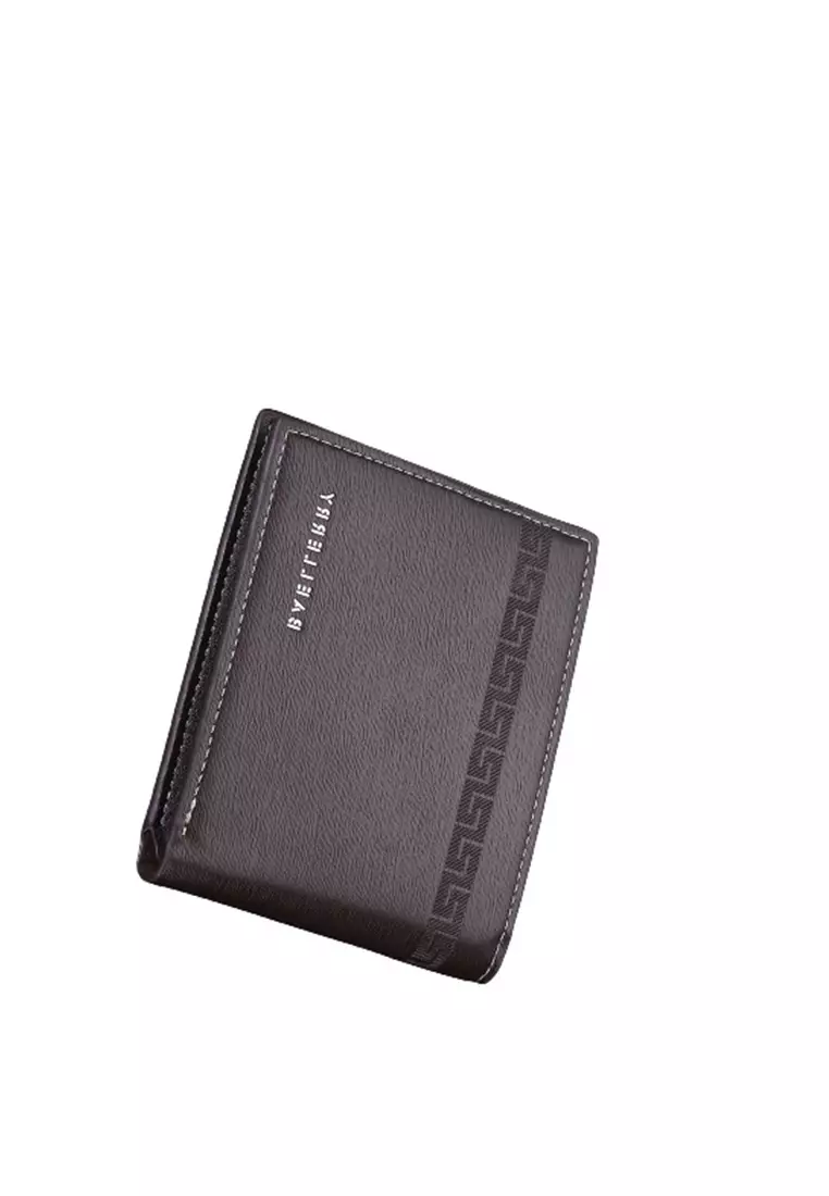 Dompet Pria Model Pendek Motif Garis Bahan Kulit PU Leather Premium ORIGINAL