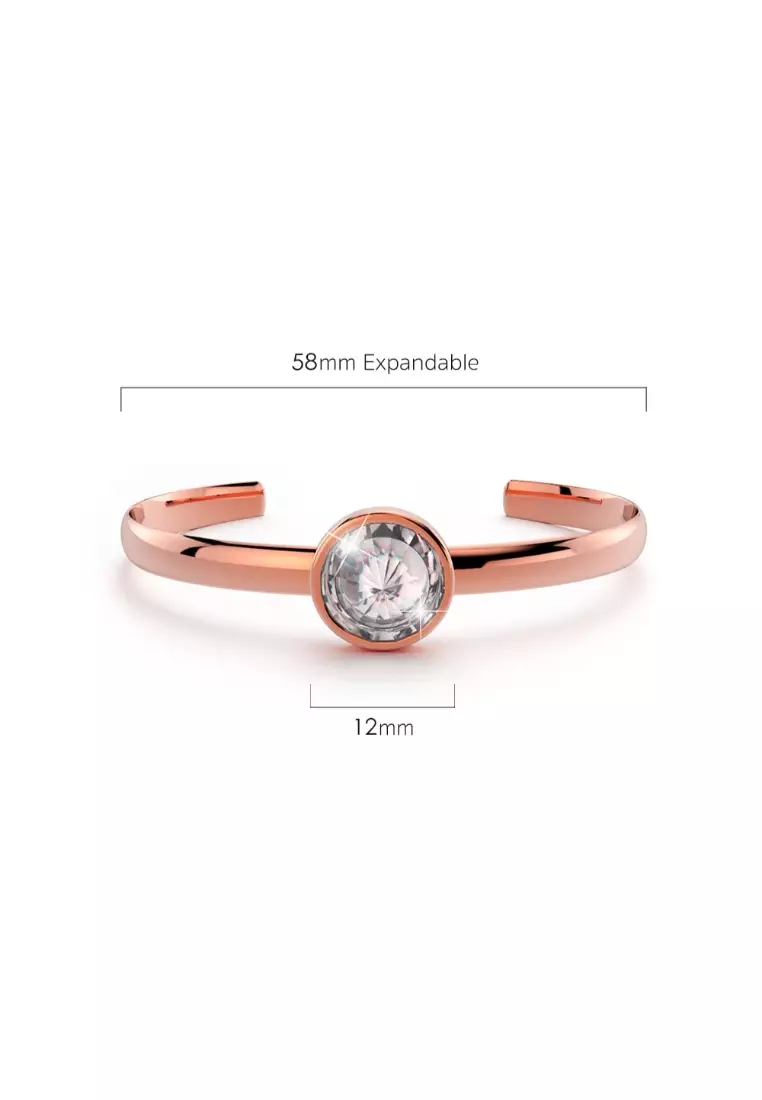 Blair Bangle Embellished with SWAROVSKI® crystals-Rose Gold/Clear