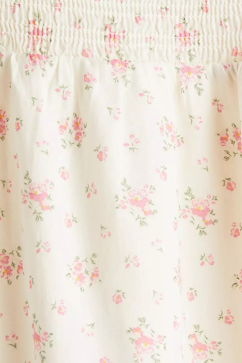 Puff-sleeved cotton dress