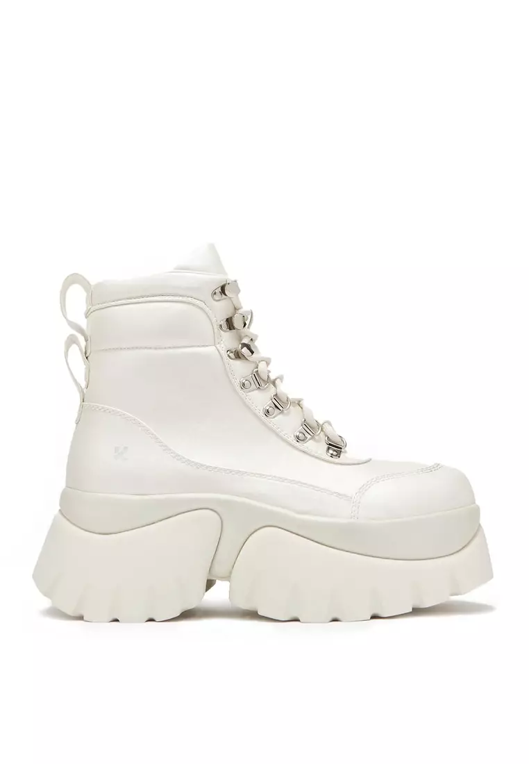Discount on Koi Footwear  shoes - SKU: Gooey White Platform Boots