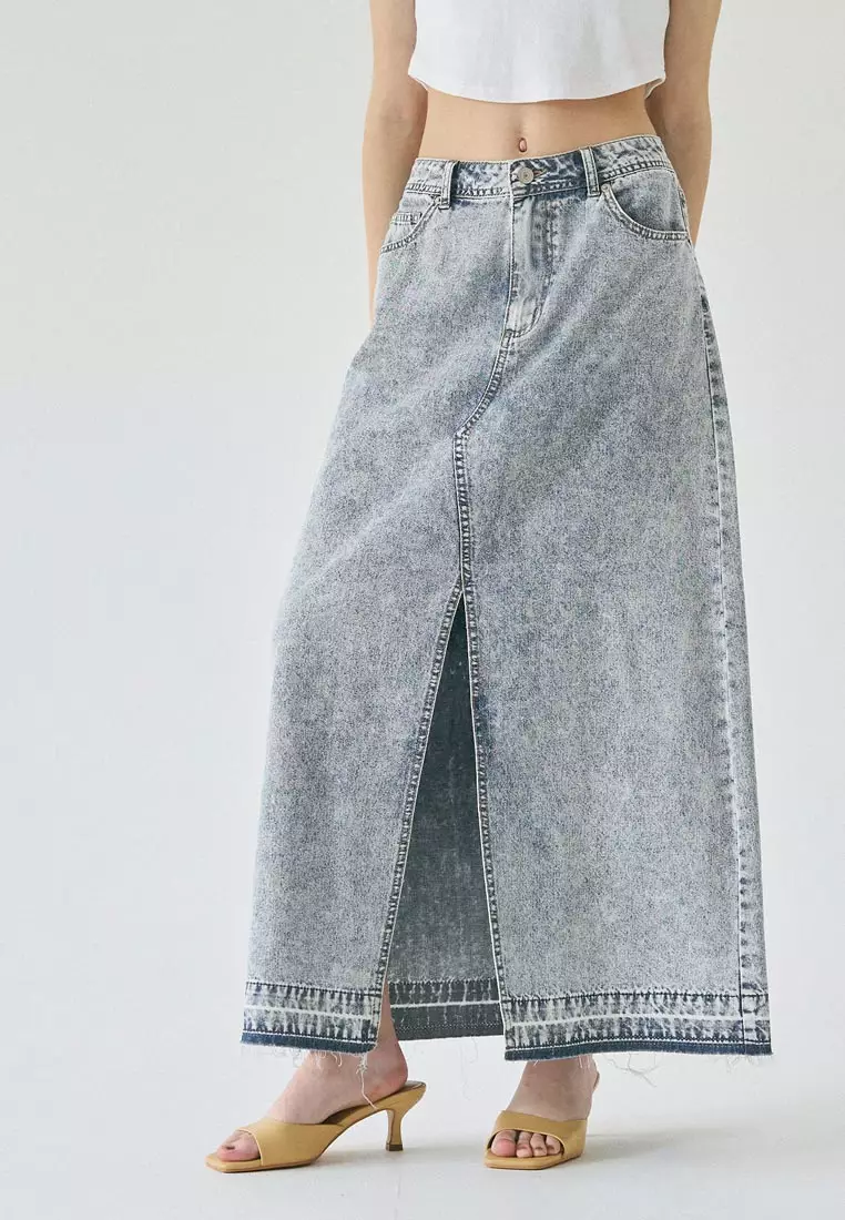 Denim maxi skirt malaysia outlet