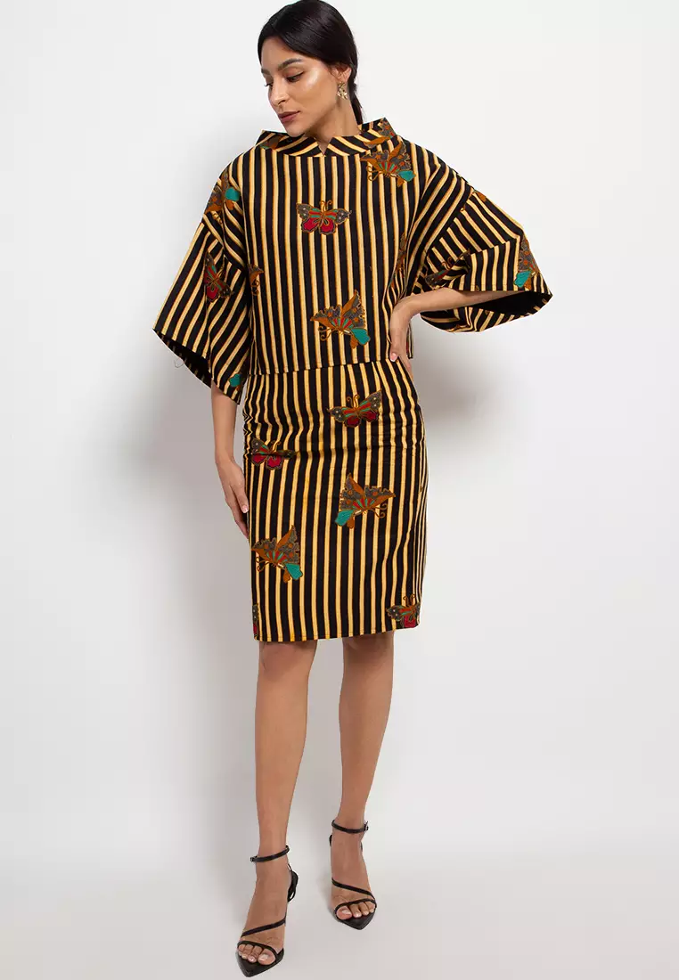 Skirt Pencil High Waist+Tricot Waffel