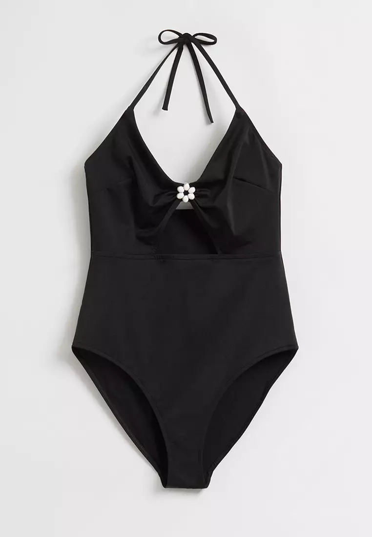 Buy & Other Stories Embellished Halterneck Swimsuit Online | ZALORA ...