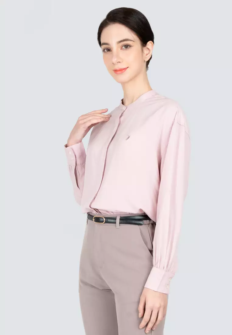 Polo Haus - Women’s Mandarin Collar Long Sleeve Shirt WBWLS004