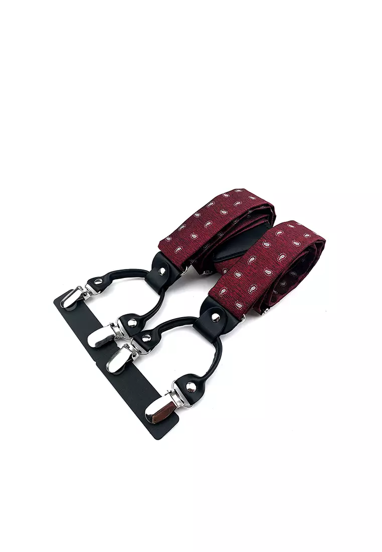 Men's Adjustable Elastic 6 Clips Suspenders