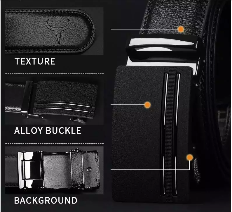 Cowather Ikat pinggang Pria Kulit Sapi Asli CZ146 - BLACK