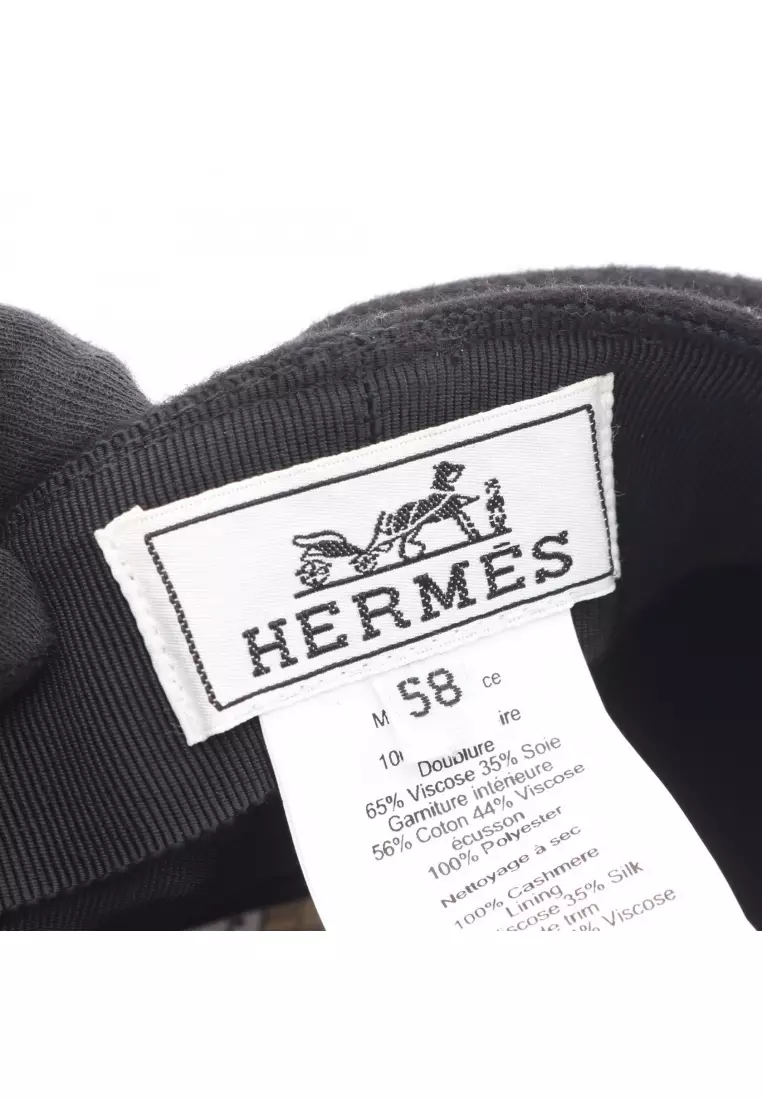 Pre-Loved Hermès Deauville casquette hat cashmere black