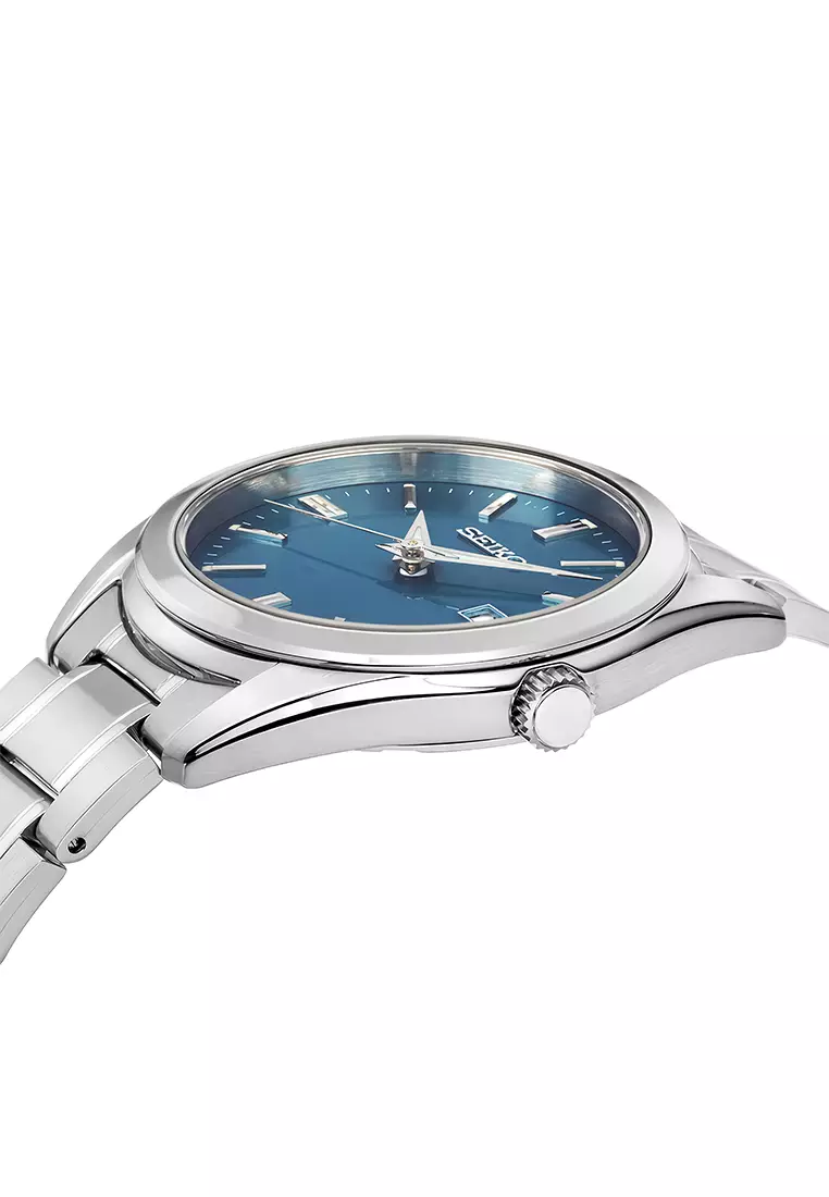 Seiko Quartz Classic Ladies Blue Dial Silver Stainless Steel Bracelet Women’s Watch - SUR531P1