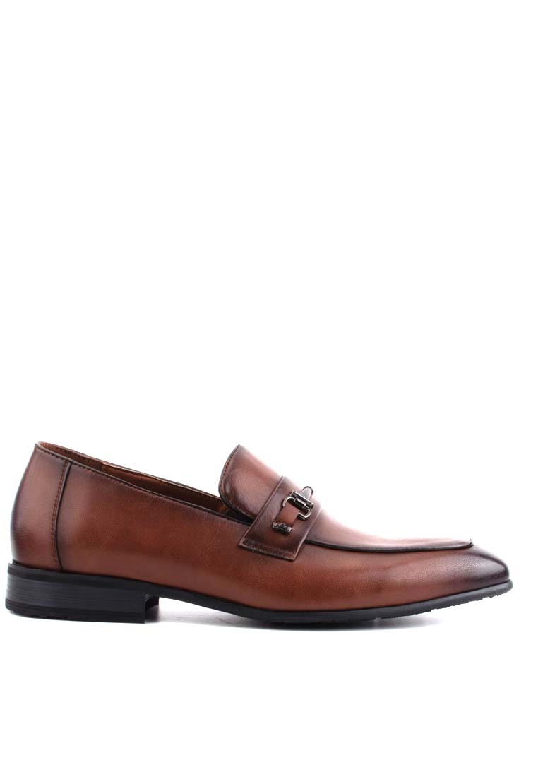 LR LARRIE Men Brown Pointed Toe Smooth Smart Executive Business Shoes