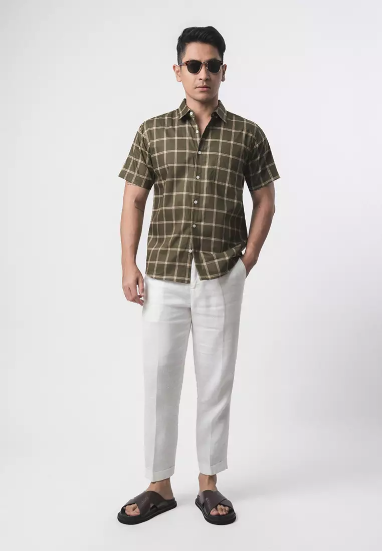 Roma Plaid Shirt Dark Green SS