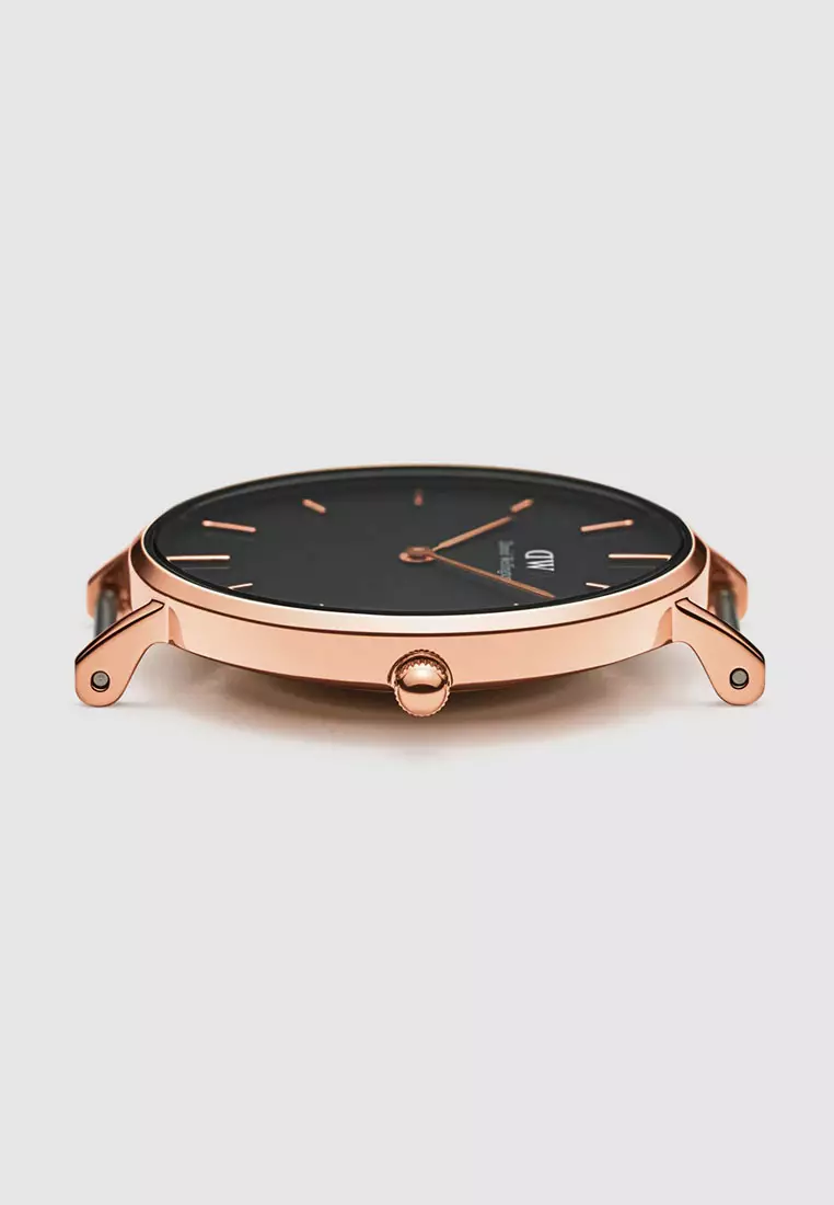 Classic Petite Melrose Dw Watch Black Rose Gold Daniel Wellington