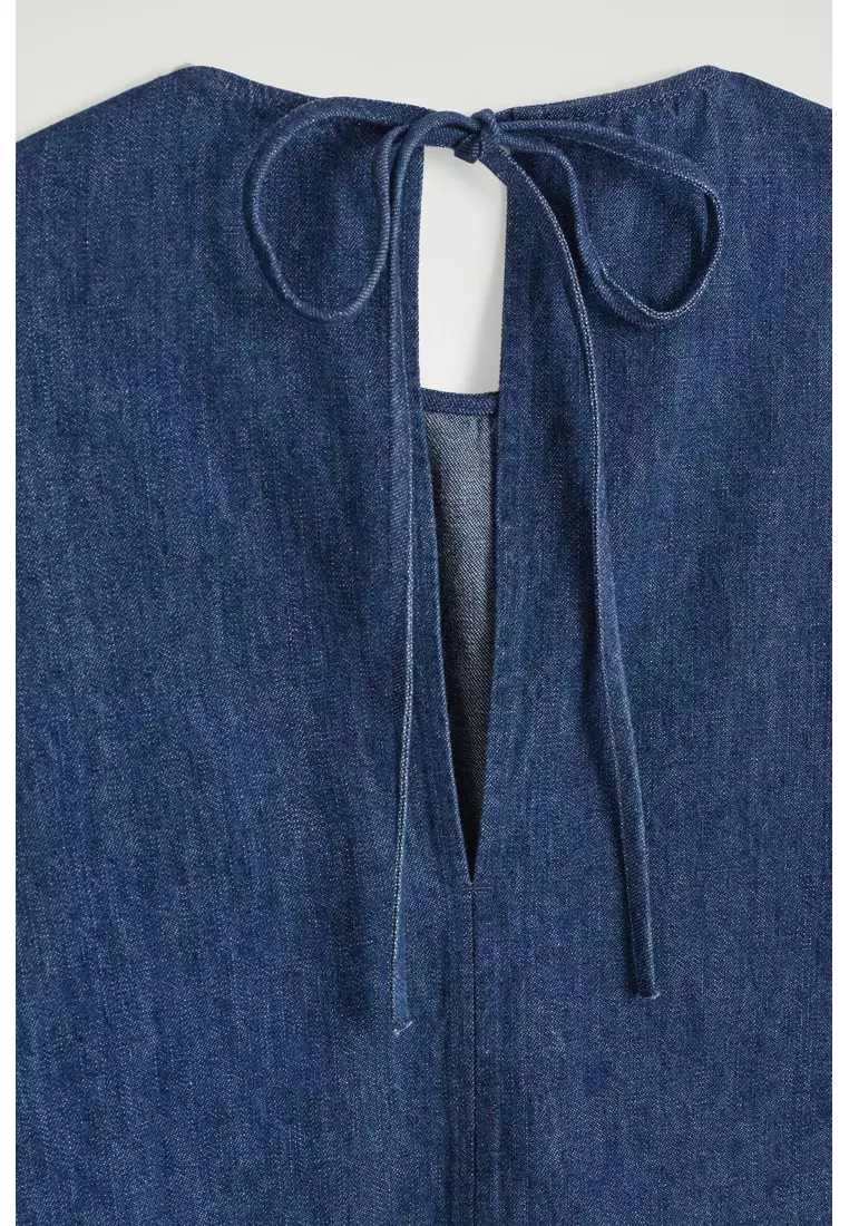DENIM PEPLUM TOP