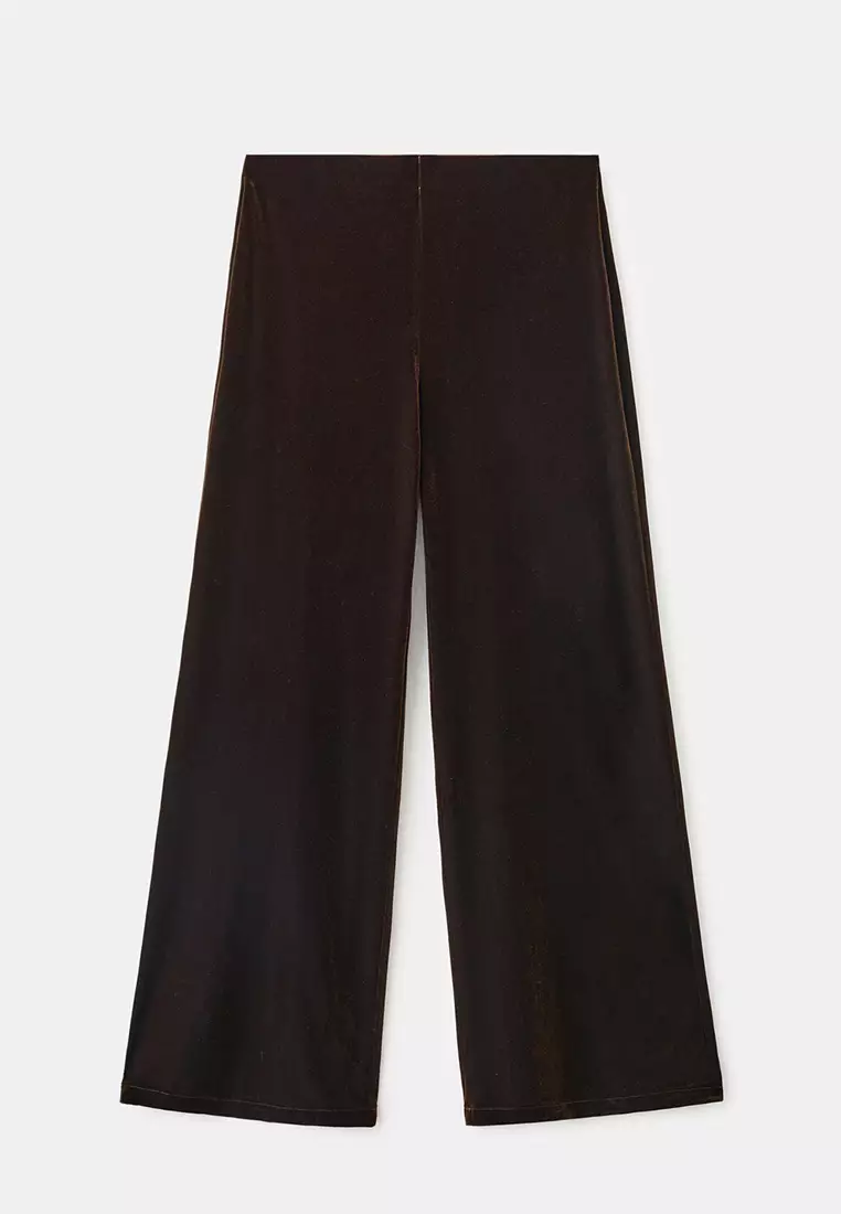 Velvet Wide-Leg Trousers