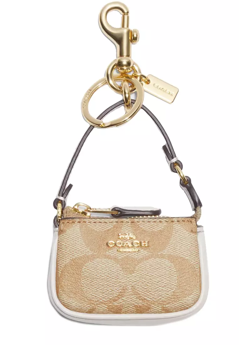 Coach Coach Mini Nolita Bag Charm In Signature Canvas in Light