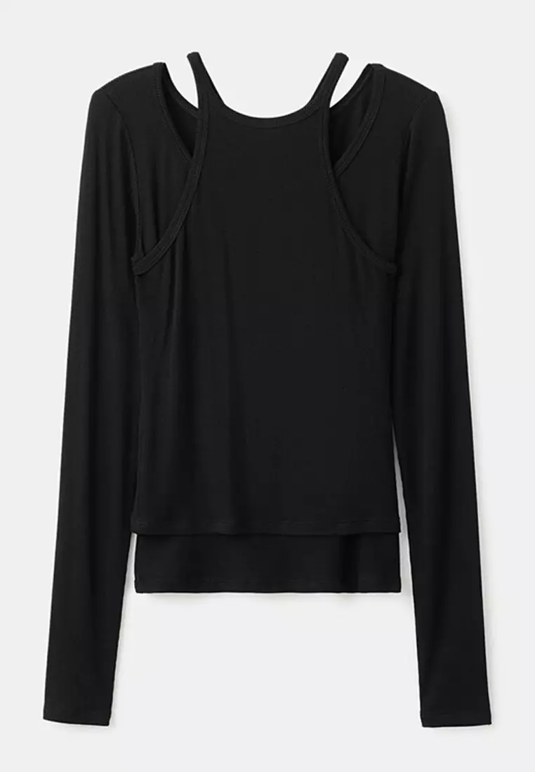 Ribbed Combined T-Shirt