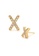Atrireal gold ÁTRIREAL - Initial "X" Zirconia Stud Earrings in Gold 1842CAC2D33D90GS_1
